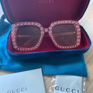 Gucci Pink Crystal Sunglasses